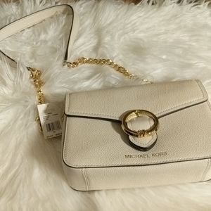 Michael kors light cream small leather crossbody
